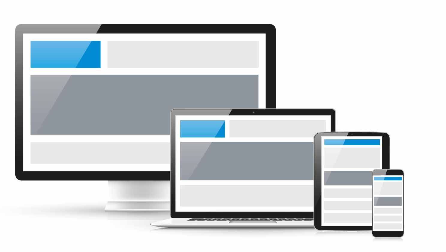 Website op desktop, tablet en telefoon