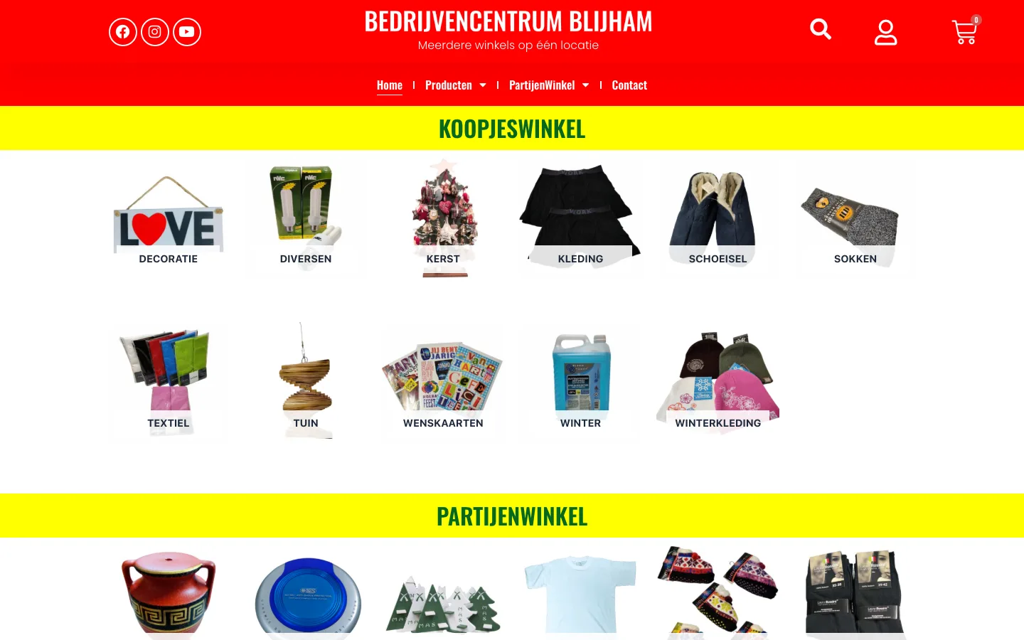 Webshop Bedrijvencentrum Blijham, koopjeswinkel en partijenwinkel