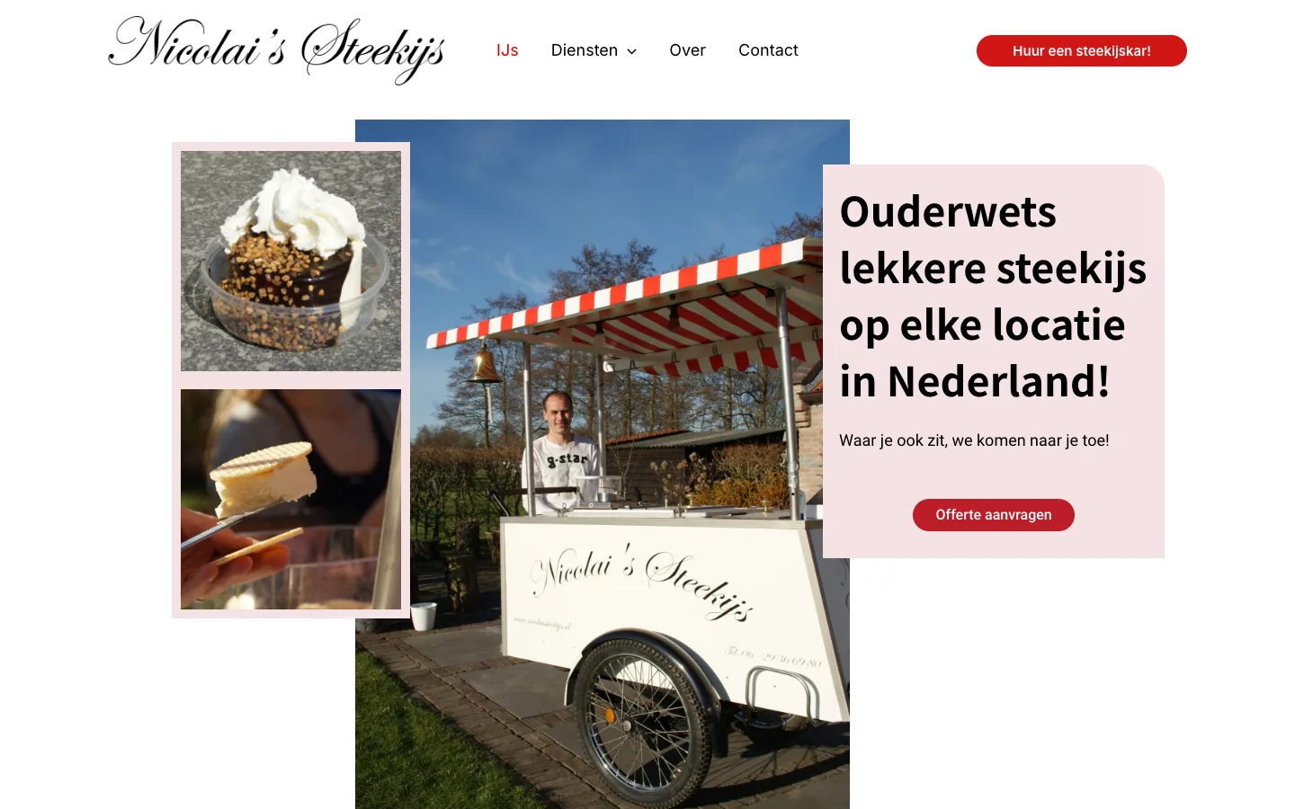 Website Nicolai's Steekijs, steekijskar huren
