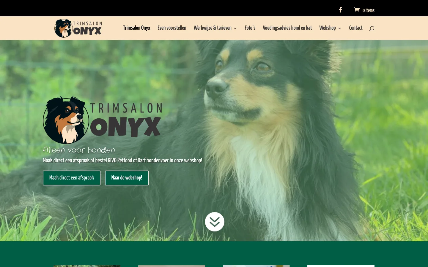 Website en webshop Trimsalon Onyx, trimsalon voor honden