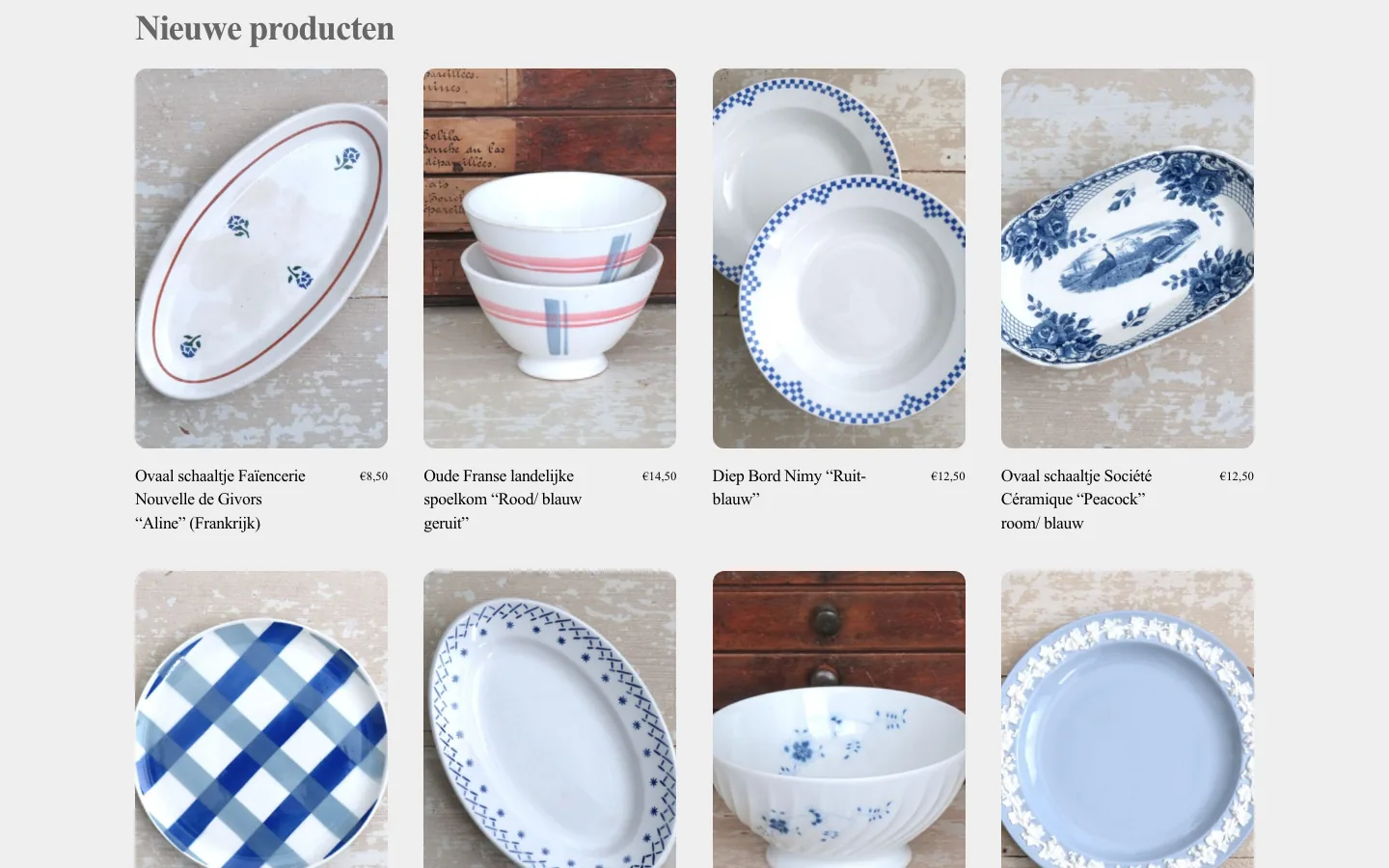 Webshop Voor dag en dauw, nieuwe producten